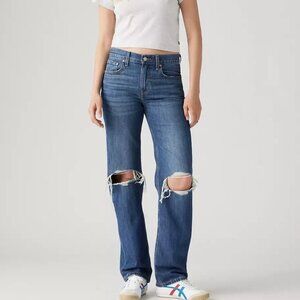 Levi's Low Pro Mid Rise Distressed Straight Jeans 29
